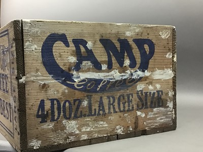 Lot 197 - VINTAGE 'CAMP' COFFEE IS THE BEST' WOODEN BOX