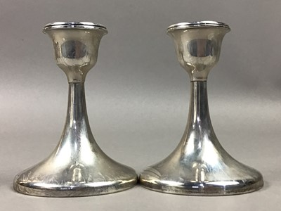 Lot 152 - PAIR OF SILVER CANDLESTICKS