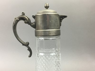 Lot 201 - MOULDED GLASS CLARET JUG