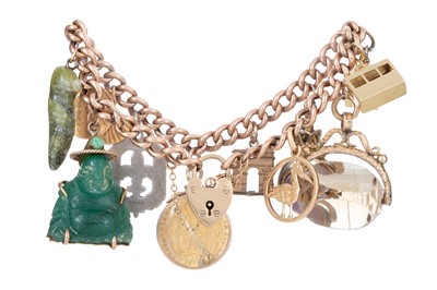 Lot 707 - GOLD CHARM BRACELET