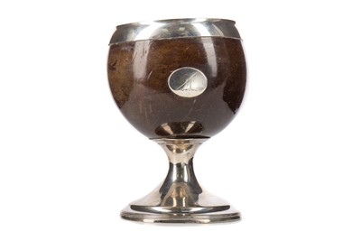 Lot 102 - GEORGE III SILVER MOUNTED COCONUT CUP