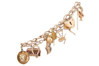 Lot 724 - GOLD CHARM BRACELET