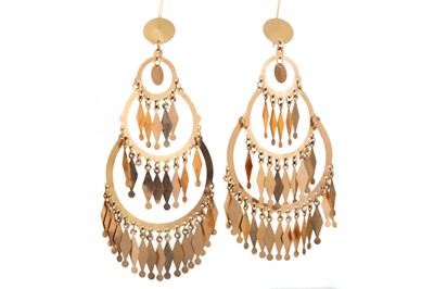 Lot 728 - PAIR OF CHANDELIER EARRINGS