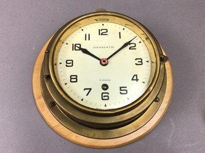 Lot 188 - HANSEATIC BRASS BULKHEAD CLOCK