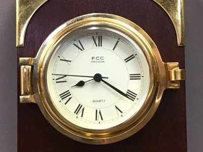 Lot 189 - MODERN BRASS CLOCK AND BAROMETER