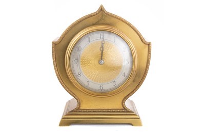 Lot 612 - FRENCH ART DECO GILT METAL MANTEL CLOCK