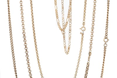 Lot 758 - GROUP OF GOLD CHAINS