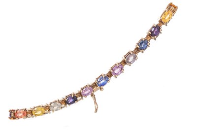 Lot 772 - RAINBOW SAPPHIRE BRACELET