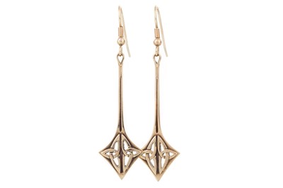 Lot 776 - PAIR OF GOLD EARRINGS