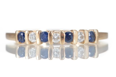 Lot 779 - SAPPHIRE AND DIAMOND BAND