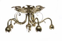 Lot 977 - OSLER ARTS AND CRAFTS BRASS FIVE BRANCH...