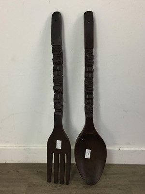 Lot 249 - TWO GIANT NOVELTY FORK AND SPOON PIECES