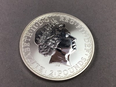 Lot 254 - BRITANIA ONE OUNCE FINE SILVER TWO POUND COINS