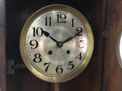 Lot 320 - TWO OAK WALL CLOCKS