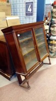 Lot 984 - VICTORIAN WALNUT CABINET BOOKCASE with stepped...