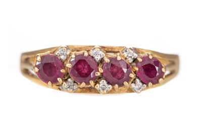 Lot 796 - RUBY AND DIAMOND BAND