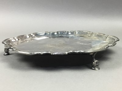 Lot 399 - SILVER PLATED CIRCULAR SALVER