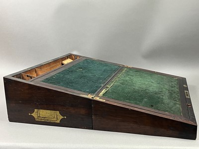 Lot 301 - ROSEWOOD WRITING SLOPE