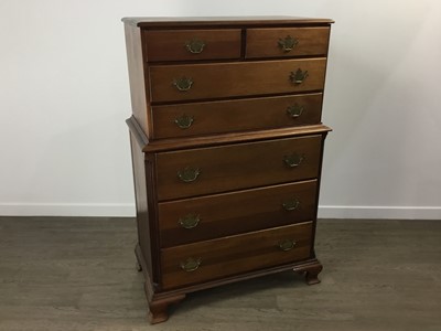 Lot 316 - MAHOGANY CHEST ON CHEST