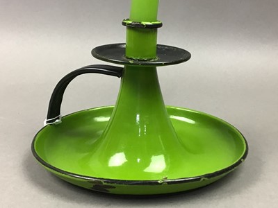 Lot 463 - SET OF MID 20TH CENTURY ENAMEL CANDLESTICKS