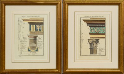 Lot 815 - A PAIR OF LATE 18TH/EARLY 19TH CENTURY FRENCH ARCHITECTURAL ENGRAVINGS