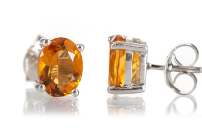 Lot 765 - PAIR OF CITRINE STUD EARRINGS