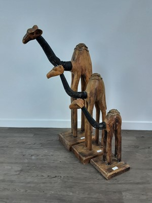 Lot 445 - SET OF THREE GRADUATED CAMEL FIGURES