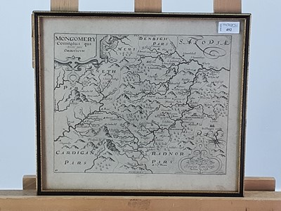 Lot 492 - 17TH CENTURY MAP OF THE COUNTRY MONGOMERY