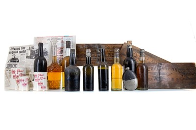 Lot 1 - 7 BOTTLES OF WHISKY AND 2 BOTTLES OF BEER FROM THE WRECK OF THE SS WALLACHIA