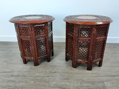 Lot 584 - PAIR OF BURMESE OCCASIONAL TABLES