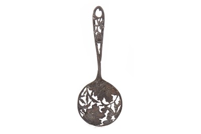 Lot 1133 - CHINESE SILVER STRAINING SPOON