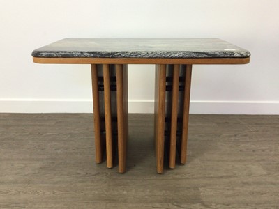 Lot 390 - BENDIXEN DENMARK, MARBLE TOPPED TEAK SIDE TABLE