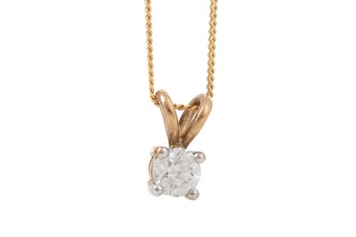 Lot 416 - DIAMOND SOLITAIRE PENDANT