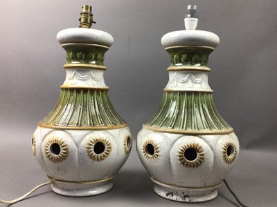 Lot 489 - PAIR OF TABLE LAMPS