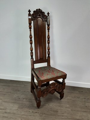 Lot 223A - OAK HIGH BACK HALL CHAIR