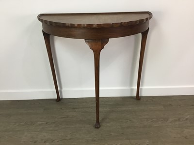 Lot 363A - MAHOGANY DEMI LUNE SIDE TABLE