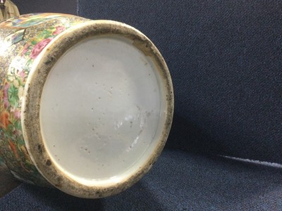 Lot 1073 - CHINESE CANTON FAMILLE ROSE VASE
