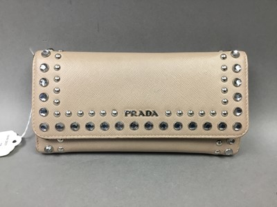 Lot 468 - PRADA, EMBELLISHED PALE PINK SAFFIANO LEATHER PURSE