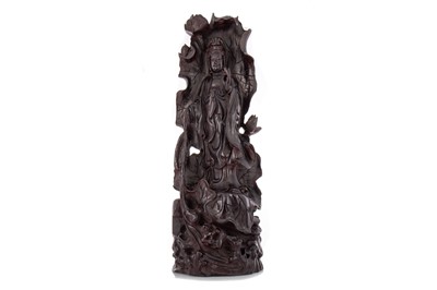 Lot 1163 - CHINESE GUANYIN CARVED FIGURE
