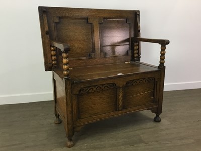 Lot 136 - OAK MONK'S BENCH