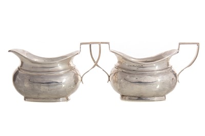 Lot 150 - GEORGE V SILVER CREAM JUG AND SUGAR BOWL