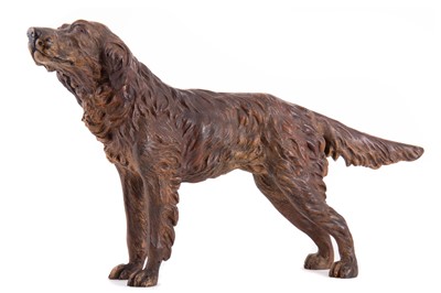 Lot 824 - AUSTRIAN COLD PAINTED BRONZE FIGURE OF AN IRISH RED SETTER