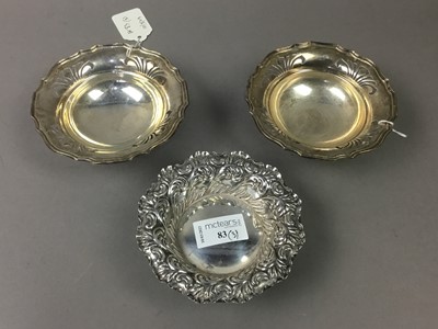 Lot 83 - PAIR OF SILVER BONBON DISHES