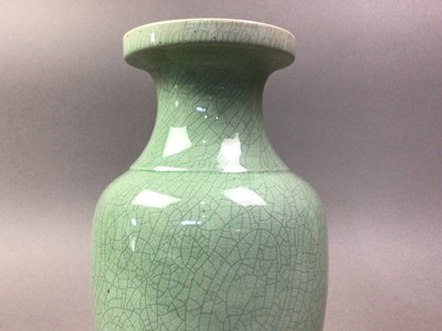 Lot 174 - CHINESE CELADON CRACKLEWARE VASE