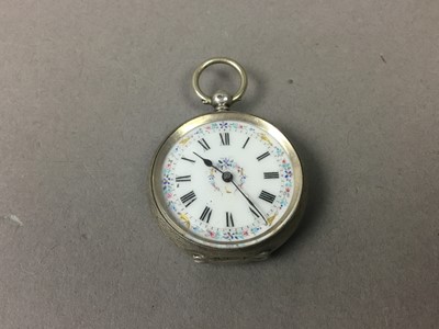Lot 97 - SILVER CASED FOB WATCH