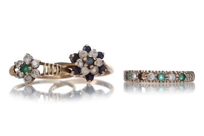 Lot 435 - THREE GEM SET RINGS