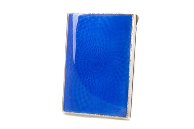 Lot 189 - CONTINENTAL ART DECO SILVER AND GUILLOCHE ENAMEL CIGARETTE CASE