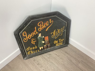 Lot 331 - VINTAGE FOLK ART WOODEN PUB SIGN