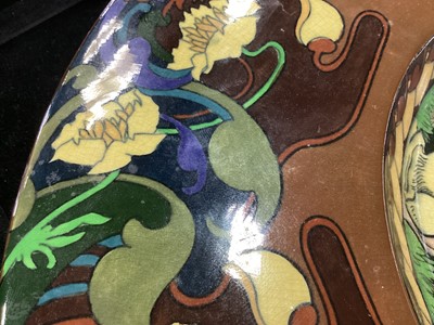 Lot 539 - FREDERICK RHEAD (BRITISH, 1880–1942) FOR WILEMAN & CO, FOLEY POTTERY 'INTARSIO' CHARGER