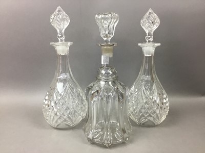 Lot 316 - THREE CRYSTAL DECANTERS